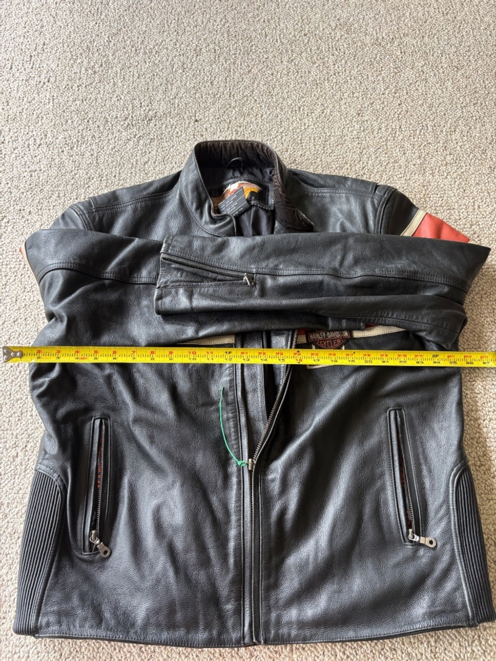 Harley Davidson Victory Lane Leather Jacket XL | #1 Logo Cafe Racer Motorcycle - Picture 11 of 14